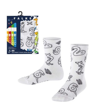 Kids' Falke Animal Number Paint Set Socks Socks White | IBKYRG059