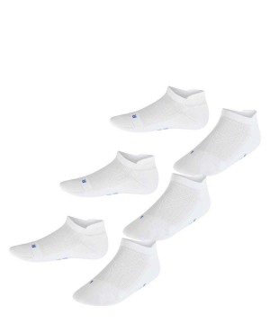 Kids' Falke Cool Kick 3-Pack Sneaker Socks Socks White | TYEPMX923