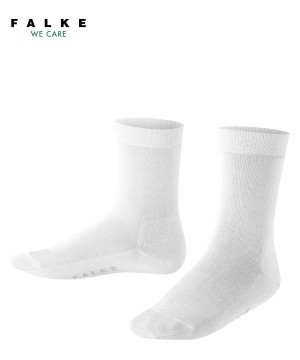 Kids' Falke Cotton Finesse Socks Socks White | EKPUMO017