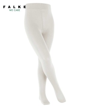 Kids' Falke Cotton Touch Tights Tights White | FXBKSL103