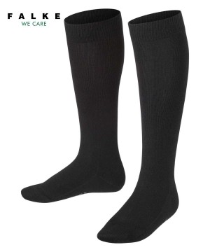 Kids' Falke Family Knee-high Socks Socks Black | OWQMDP638