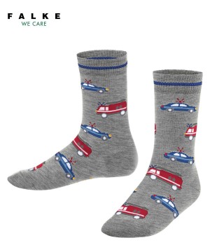 Kids' Falke Police and Fire Cars Socks Socks Grey | EBPDGA965