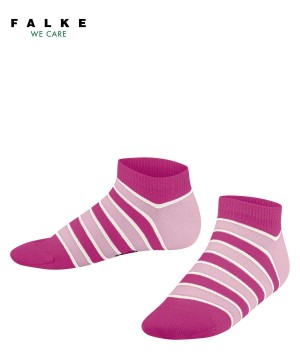 Kids' Falke Simple Stripes Sneaker socks Socks Pink | ZNWOPY706