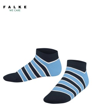 Kids' Falke Simple Stripes Sneaker socks Socks Blue | ZVDMXK276