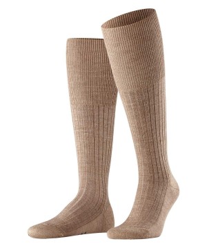 Men Falke Bristol Pure Knee-high Socks Socks Brown | FPZCDT274