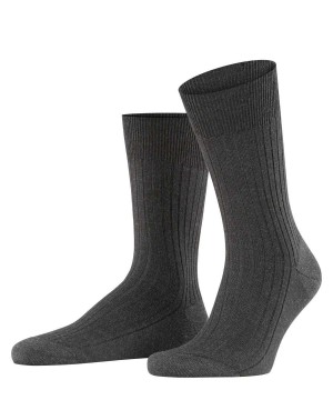 Men Falke Bristol Pure Socks Socks Grey | YRUDCV725