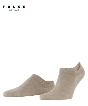 Men Falke ClimaWool Invisibles No Show Socks Beige | NFDLXU361