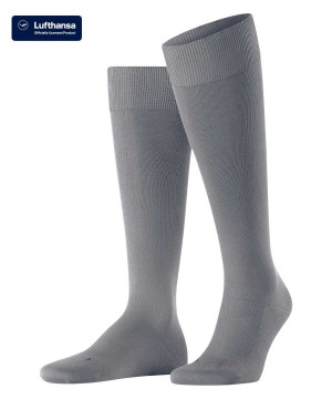 Men Falke Energizing Cotton Knee-high Socks Socks Grey | HEIXDG894