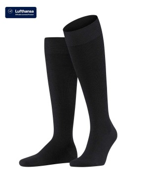 Men Falke Energizing Wool Knee-high Socks Socks Black | QXWCZF258