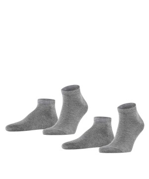 Men Falke Happy 2-Pack Sneaker socks Socks Grey | NXACRL261