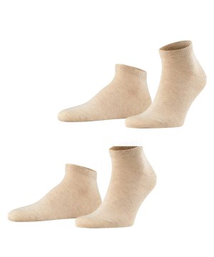 Men Falke Happy 2-Pack Sneaker socks Socks Beige | EWVQKA724