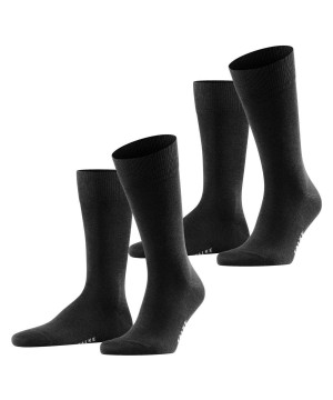 Men Falke Happy 2-Pack Socks Socks Black | TVHIYC086