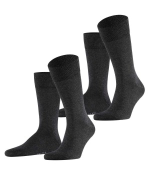 Men Falke Happy 2-Pack Socks Socks Grey | OPLISJ506