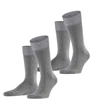 Men Falke Happy 2-Pack Socks Socks Grey | WMXDHO916