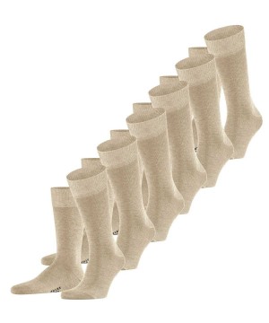 Men Falke Happy 6-Pack Socks Socks Beige | QWSGNY917