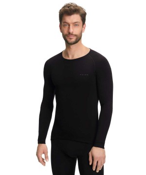 Men Falke Long sleeve shirt Warm Long Sleeve T-Shirts Black | HWLIPE657