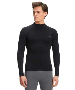 Men Falke Long sleeve shirt Warm Long Sleeve T-Shirts Black | GCAKQS032