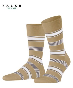 Men Falke Marina Stripe Socks Socks Beige | EJKGSL789