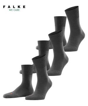 Men Falke Run 3-Pack Socks Socks Grey | DTSFAX630