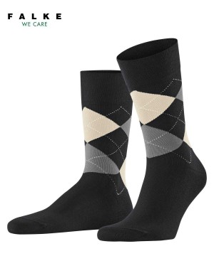 Men Falke Sensitive Argyle Socks Socks Black | PEVFSD815