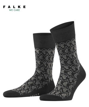 Men Falke Sensitive Indian Tie Pattern Socks Socks Black | FUCEWO473