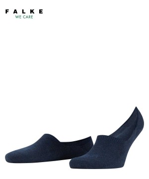 Men Falke Step High Cut Invisibles No Show Socks Blue | GMJCFO964