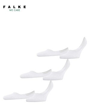 Men Falke Step Medium Cut 3-Pack Invisibles No Show Socks White | IEKSTA124