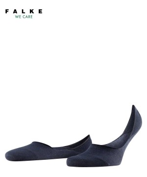 Men Falke Step Medium Cut Invisibles No Show Socks Blue | YRZGJN412