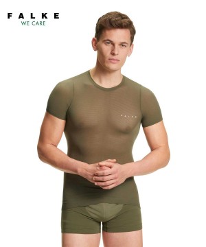 Men Falke T-Shirt Ultralight Cool Functional Underwear Green | ZXBQNE748