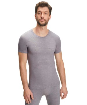 Men Falke T-Shirt Wool-Tech Light Short Sleeve Shirts Grey | ICDPFT369