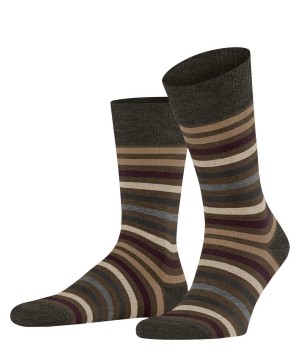 Men Falke Tinted Stripe Socks Socks Green | GFOUJA948