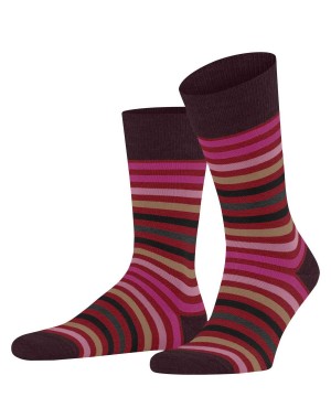 Men Falke Tinted Stripe Socks Socks Red | LAGZQX781