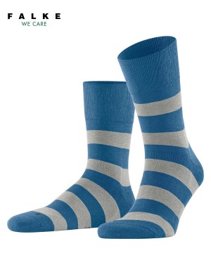 Women Falke Block Stripe Socks Socks Blue | IVDLPE567