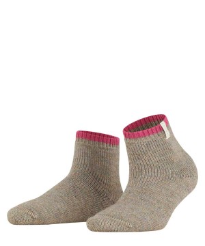 Women Falke Cosy Plush Short sock Socks Brown | BNHDCS730