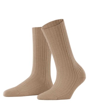 Women Falke Cosy Wool Boot Socks Socks Brown | QRVYPD610