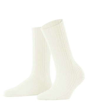 Women Falke Cosy Wool Boot Socks Socks White | NKIJTZ473