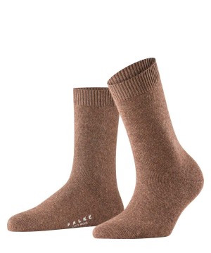 Women Falke Cosy Wool Socks Socks Brown | JRTYZB903