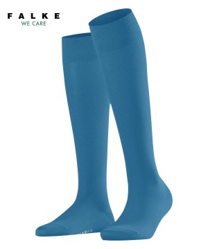 Women Falke Cotton Touch Knee-high Socks Socks Blue | WAULDG348