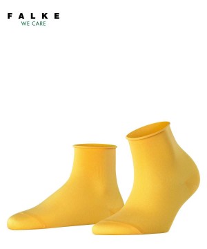 Women Falke Cotton Touch Short sock Socks Yellow | VDHZXL735