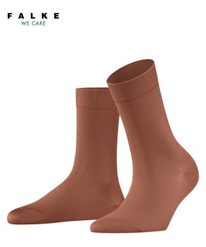 Women Falke Cotton Touch Socks Socks Brown | TUWOIY374