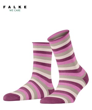 Women Falke Dopamine Stripe Socks Socks Purple | YVXPFK386