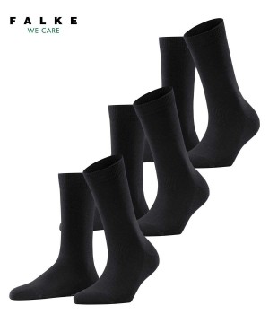 Women Falke Family 3-Pack Socks Socks Black | MKGUTW671