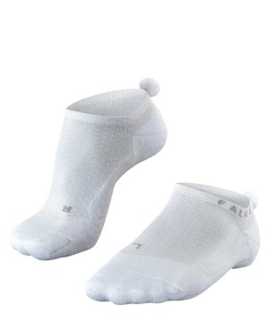 Women Falke GO2 Pompom Golf Invisibles Sports Socks White | TIAFGJ943