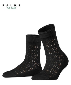 Women Falke Granny Square Socks Socks Black | ZRCXHI625