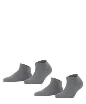 Women Falke Happy 2-Pack Sneaker socks Socks Grey | CGAVZQ942