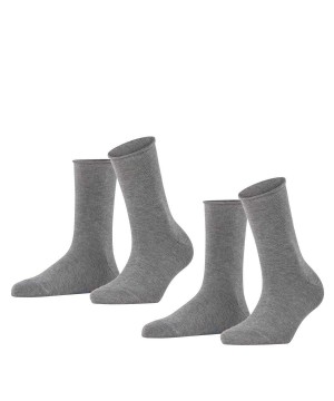 Women Falke Happy 2-Pack Socks Socks Grey | OGQHPJ092