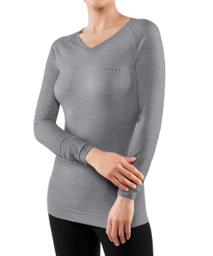 Women Falke Long sleeve shirt Wool-Tech Light Long Sleeve Shirts Grey | UBXSIL437