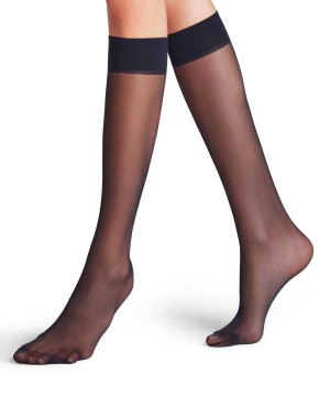 Women Falke Matt Deluxe 20 DEN Knee-high Socks Socks Blue | BQDLTW174