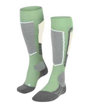 Women Falke SK2 Intermediate Wool Skiing Knee-high Socks Sports Socks Green | ETUMOS586