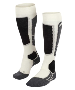 Women Falke SK2 Intermediate Wool Skiing Knee-high Socks Sports Socks White | DMFAYL683